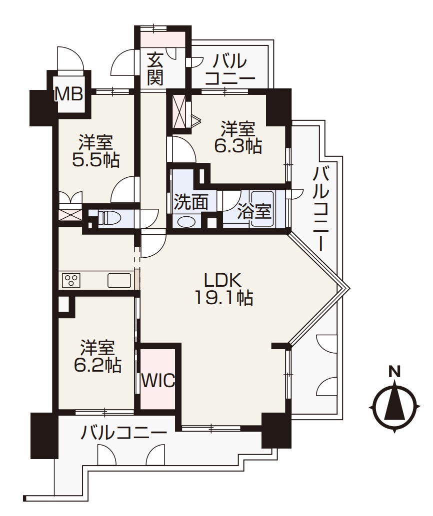 アルファステイツ野田Ⅱ　４階角部屋